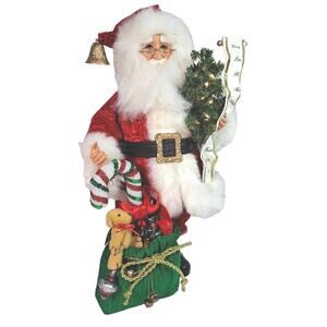 Karen Didion Santa CC16-217 Lighted, Candy Cane Gift Bag 17" Tall Christmas New